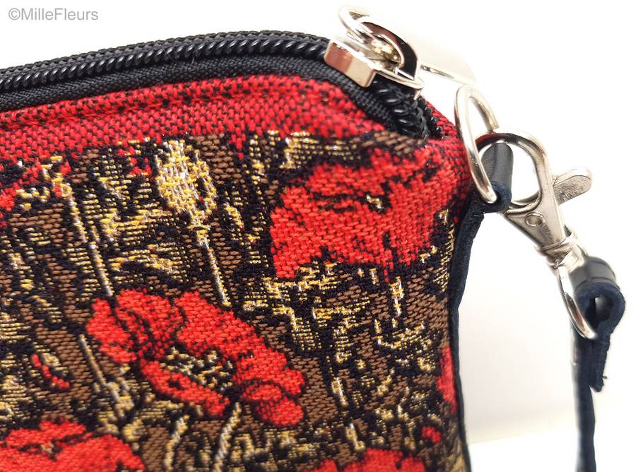 Kleine klaprozen op bruin Handtassen Klaprozen - Mille Fleurs Tapestries