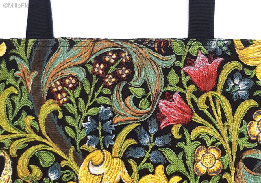 Golden Lily (William Morris), verde Bolsas de Compras William Morris - Mille Fleurs Tapestries