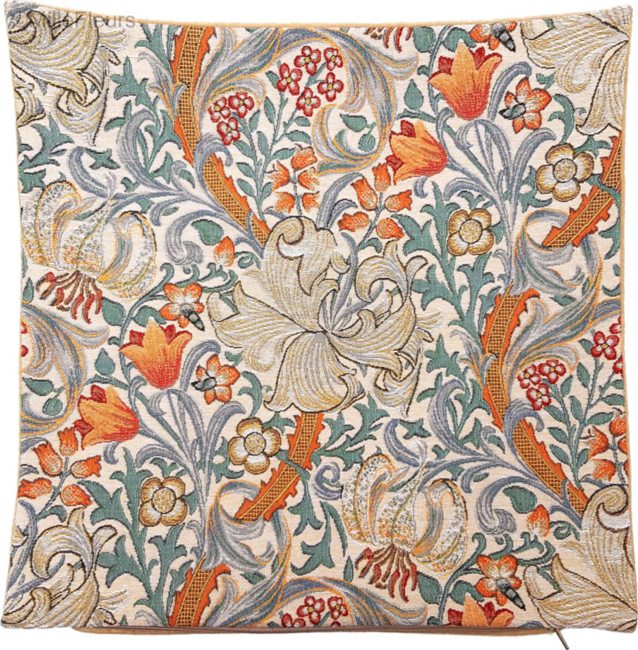 Golden Lily, beige Sierkussens William Morris & Co - Mille Fleurs Tapestries