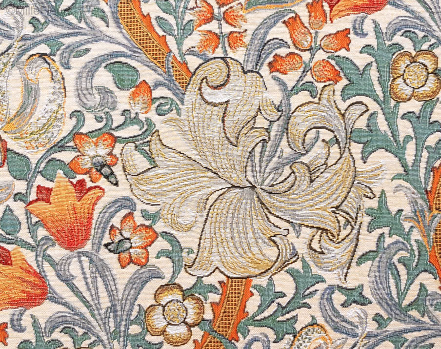 Golden Lily (William Morris), beige Tapestry cushions William Morris & Co - Mille Fleurs Tapestries