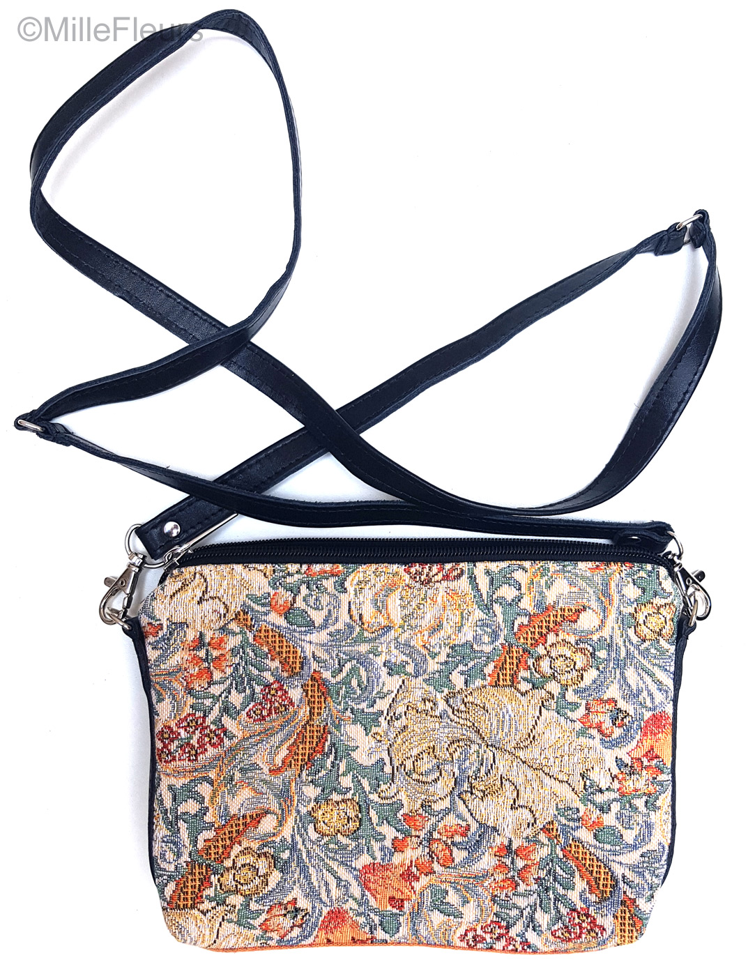 Signare William Morris Floral Tapestry Crossbody Bag – Small, Zipper, Adjustable Strap