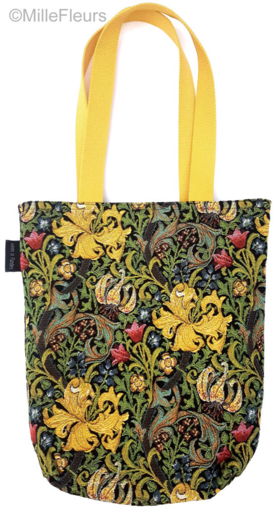 Golden Lily (William Morris), verde Bolsas de Compras William Morris - Mille Fleurs Tapestries