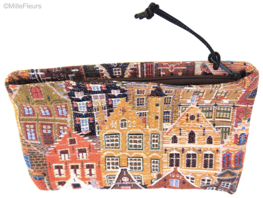 Bruges Facades Make-up Bags Bruges - Mille Fleurs Tapestries