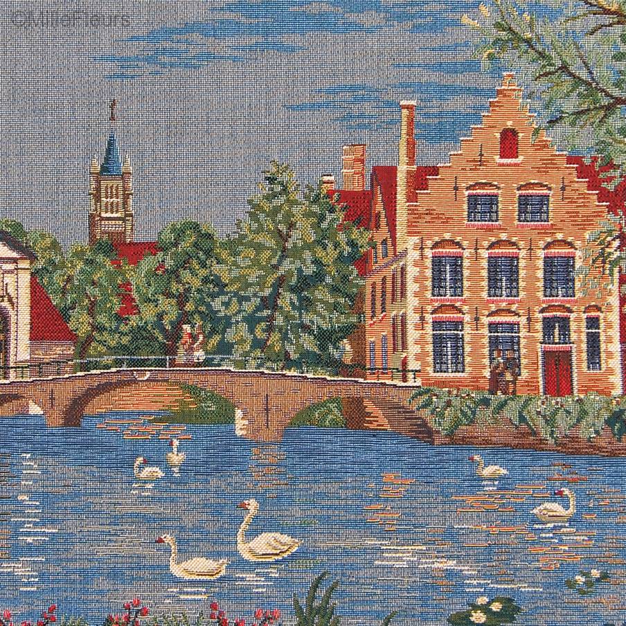 Begijnhof te Brugge Sierkussens Belgische Historische Steden - Mille Fleurs Tapestries