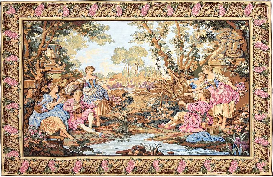 François Boucher Tapices de pared Románticos y Pastorales - Mille Fleurs Tapestries