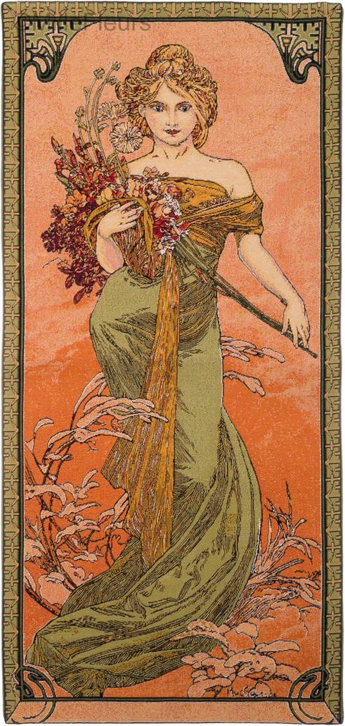 Printemps Tapisseries murales Alfons Mucha - Mille Fleurs Tapestries