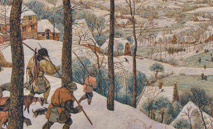 Chasseurs dans la Neige (Brueghel) Tapisseries murales Chefs-d'œuvre - Mille Fleurs Tapestries