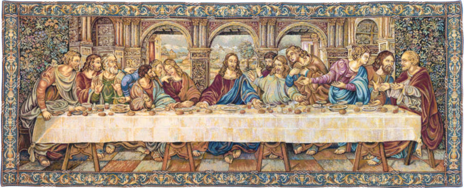 Última Cena (Leonardo Da Vini) Tapices de pared Religiosos - Mille Fleurs Tapestries