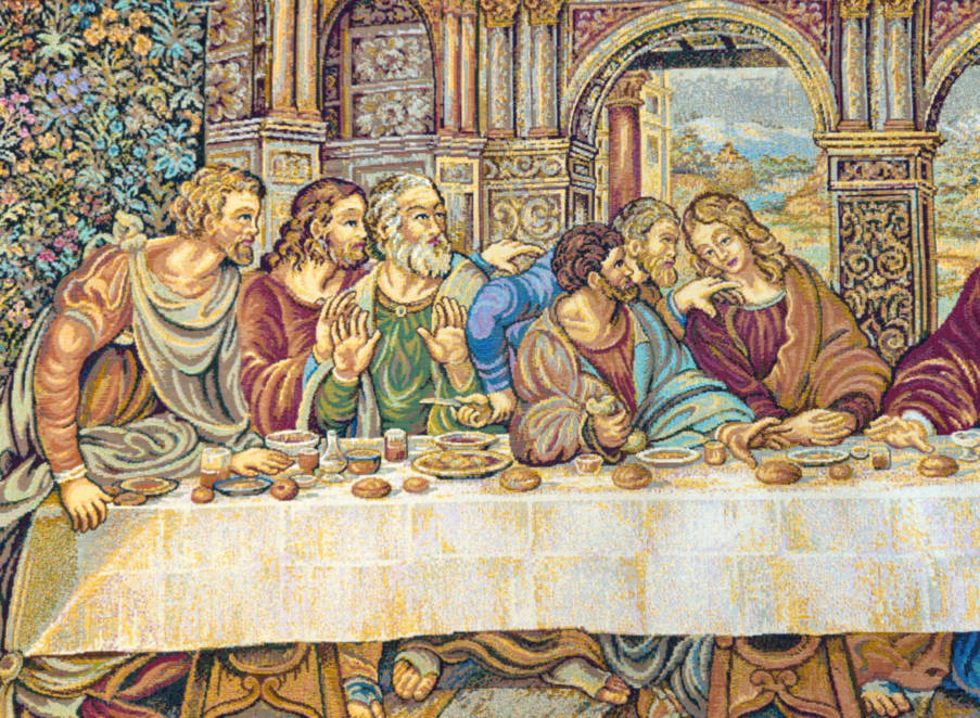 Última Cena (Leonardo Da Vini) Tapices de pared Religiosos - Mille Fleurs Tapestries