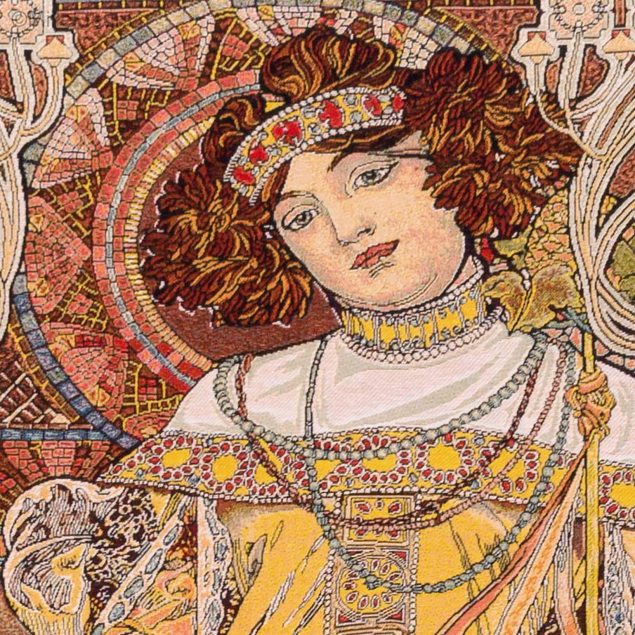 Herfst Wandtapijten Alfons Mucha - Mille Fleurs Tapestries