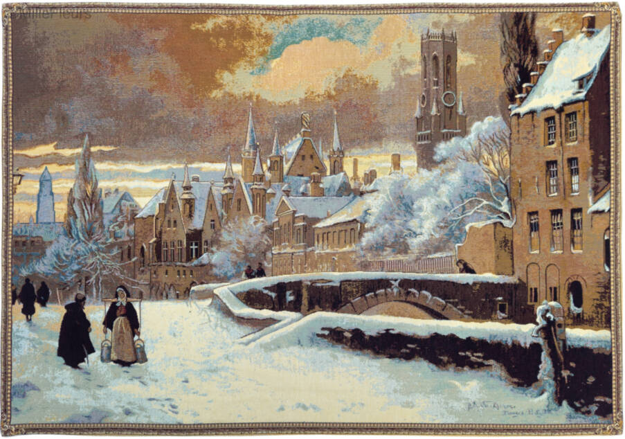 Invierno en Brujas Tapices de pared Brujas y Flandes - Mille Fleurs Tapestries
