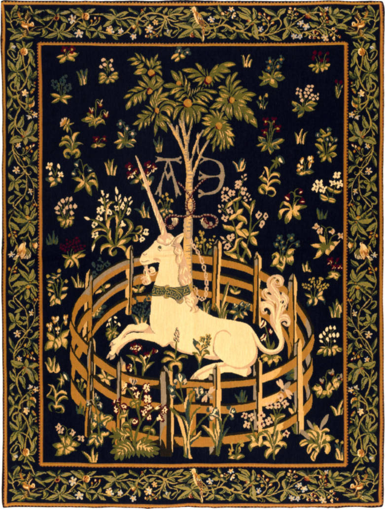 Licorne Captive Tapisseries murales Chasse de la Licorne - Mille Fleurs Tapestries