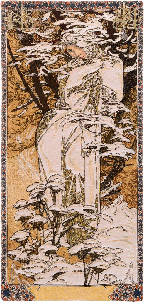 Winter Wall tapestries Alphonse Mucha - Mille Fleurs Tapestries