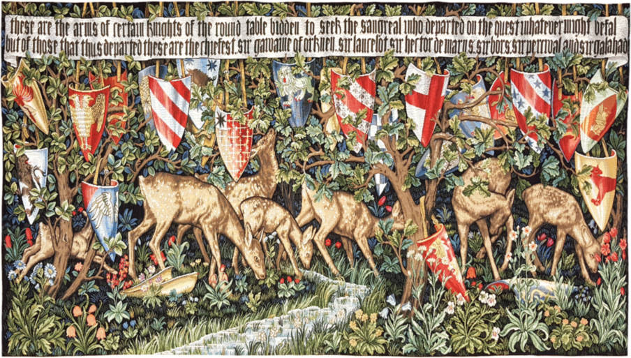 Verdure with Deer and Shields Wall tapestries William Morris and Co - Mille Fleurs Tapestries