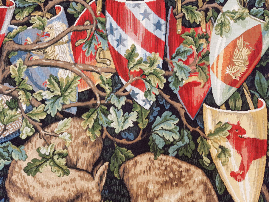 Verdure with Deer and Shields Wall tapestries William Morris and Co - Mille Fleurs Tapestries