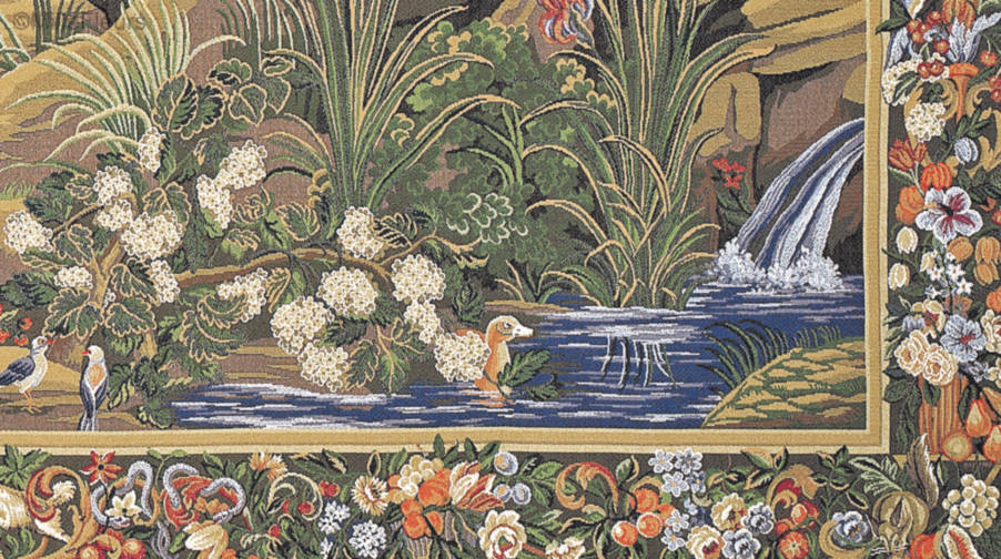 Verdure avec Fleurs et Oiseaux Tapisseries murales Verdures - Mille Fleurs Tapestries