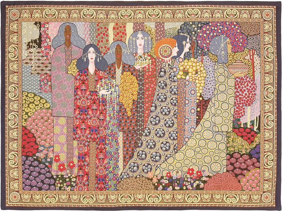 Aladin Wandtapijten Gustav Klimt - Mille Fleurs Tapestries