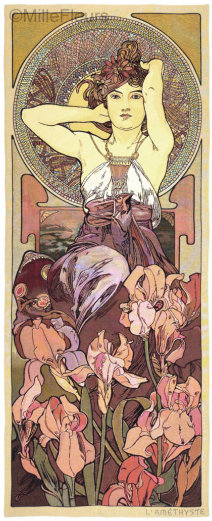 Améthyste (Mucha) Tapisseries murales Alfons Mucha - Mille Fleurs Tapestries