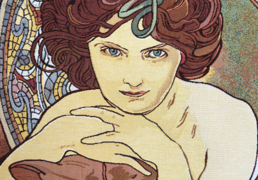 Emeraude (Mucha) Tapisseries murales Alfons Mucha - Mille Fleurs Tapestries