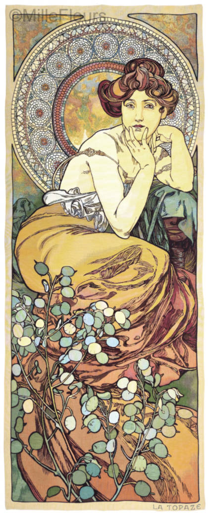 Topacio (Mucha) Tapices de pared Alfons Mucha - Mille Fleurs Tapestries