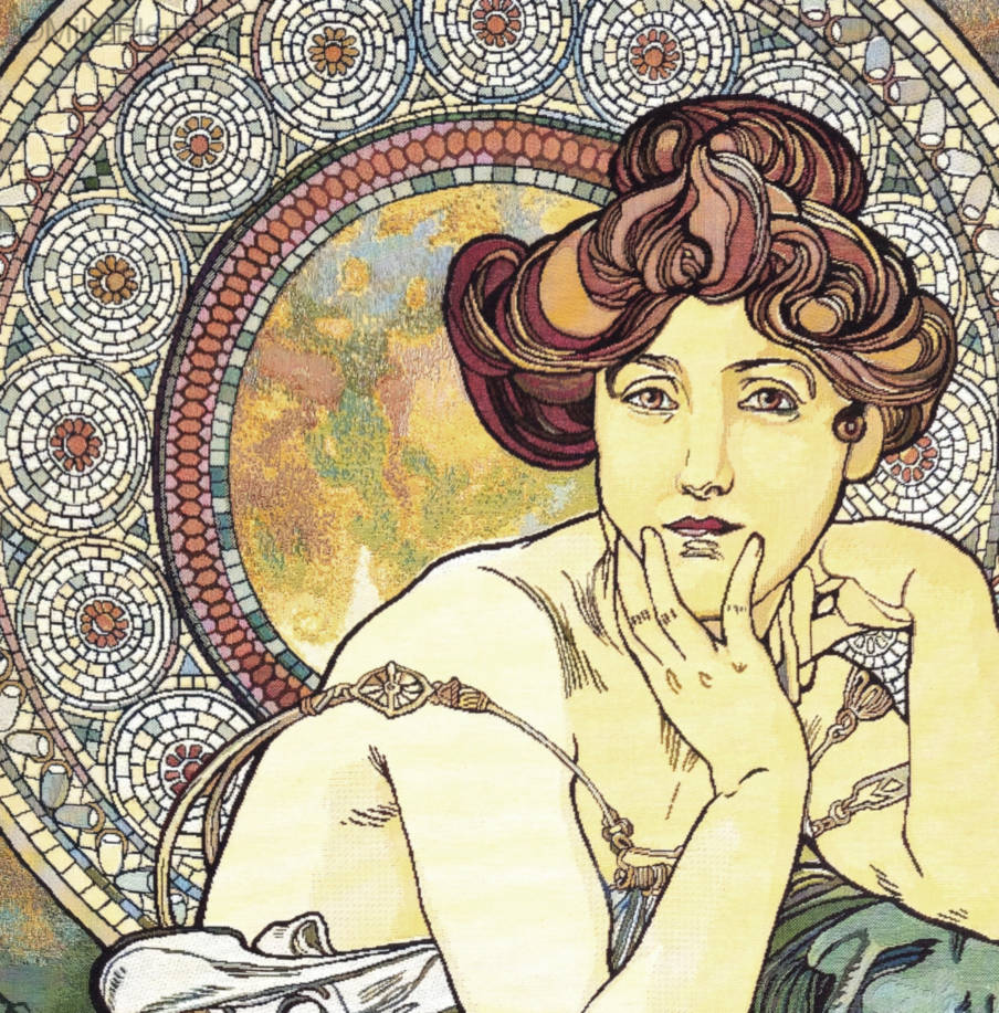 Topaz (Mucha) Wall tapestries Alphonse Mucha - Mille Fleurs Tapestries