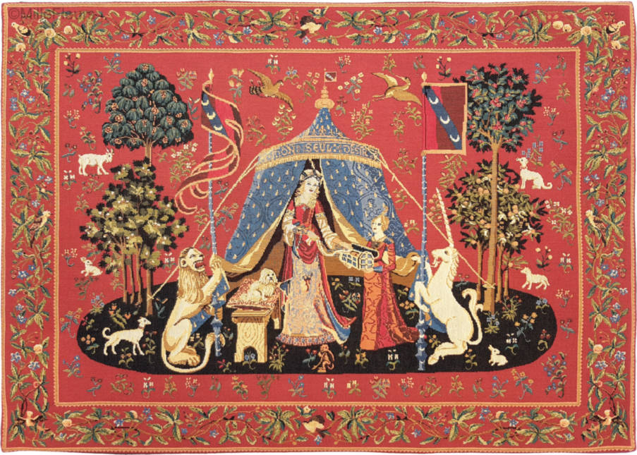 Deseo Tapices de pared Dama con Unicornio - Mille Fleurs Tapestries