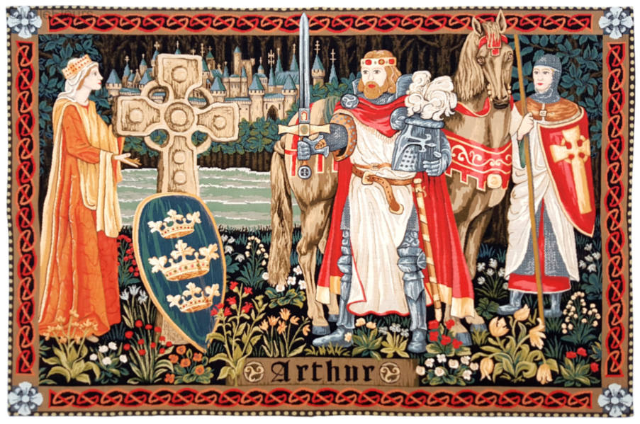 Roi Arthur Tapisseries murales Chevaliers Médiévaux - Mille Fleurs Tapestries