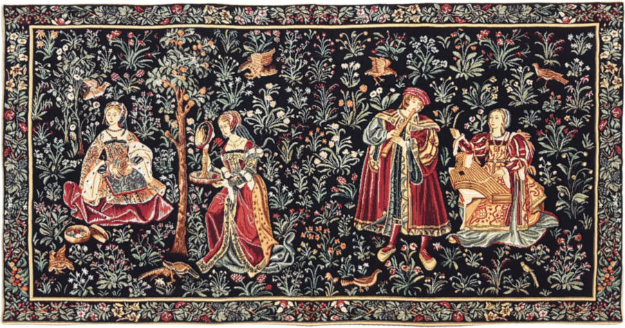 Scene de la Vie Seignuriale Tapisseries murales Autres Médiévales - Mille Fleurs Tapestries