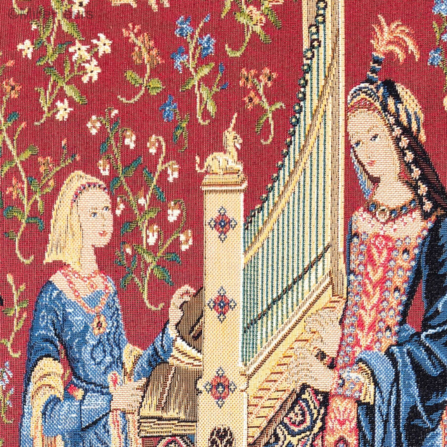 The Hearing Wall tapestries Lady and the Unicorn - Mille Fleurs Tapestries