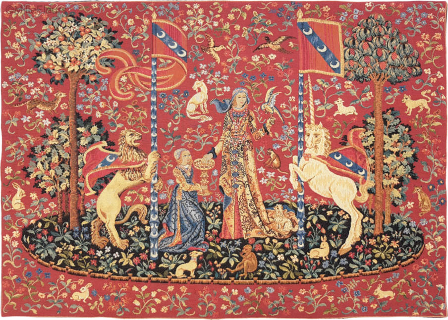 The Taste Wall tapestries Lady and the Unicorn - Mille Fleurs Tapestries