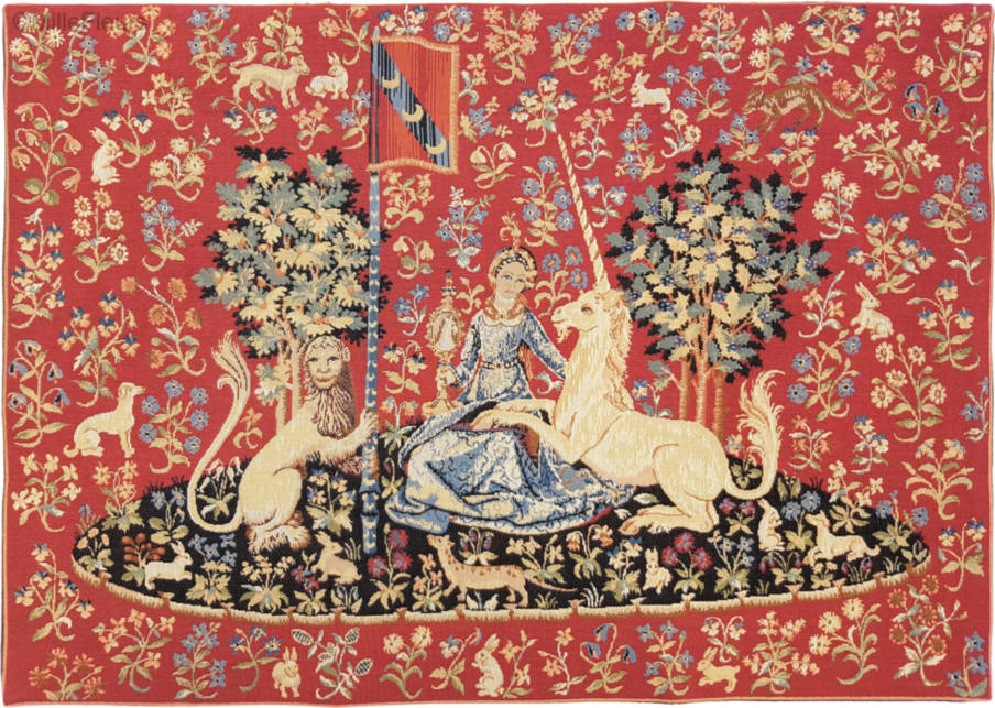 Vista Tapices de pared Dama con Unicornio - Mille Fleurs Tapestries