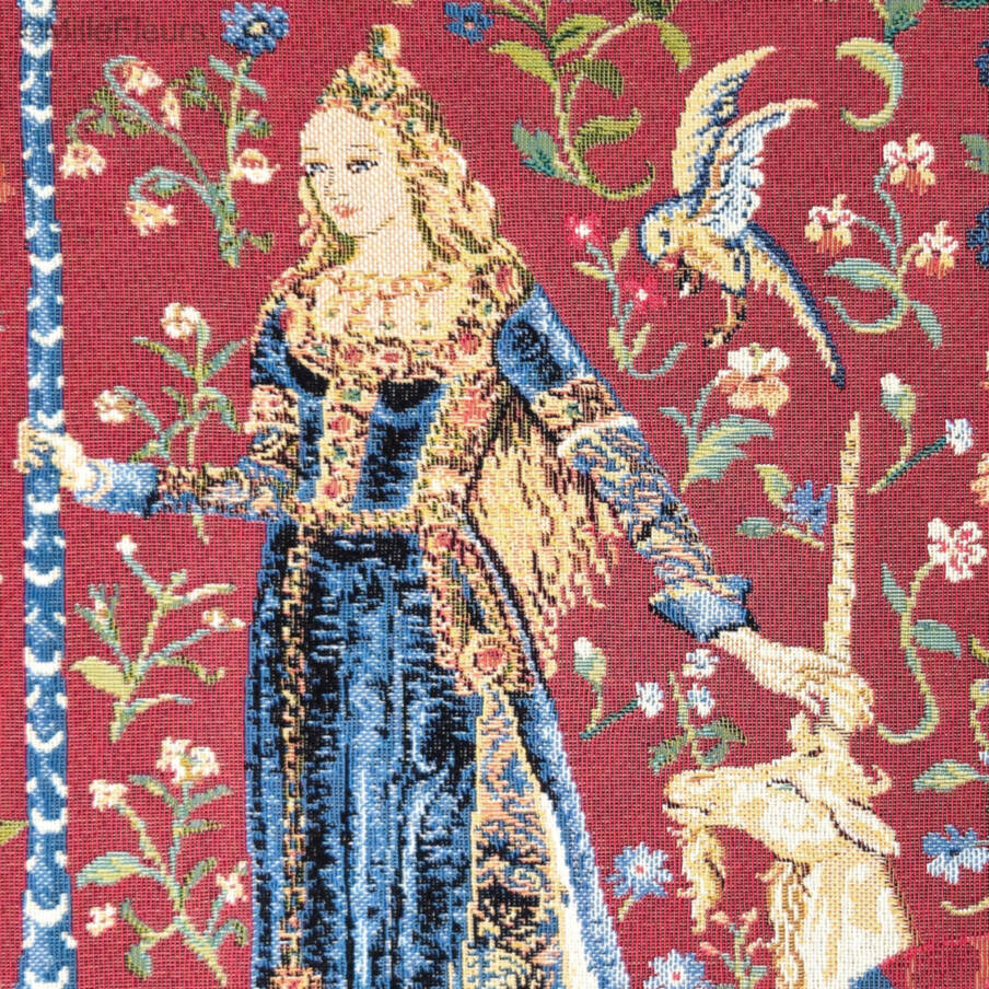 The Touch Wall tapestries Lady and the Unicorn - Mille Fleurs Tapestries
