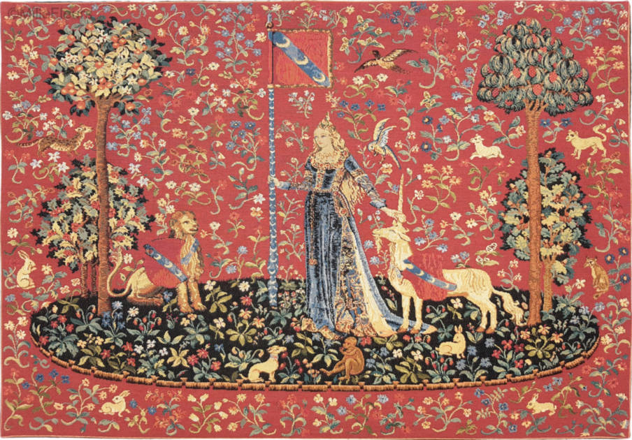 The Touch Wall tapestries Lady and the Unicorn - Mille Fleurs Tapestries