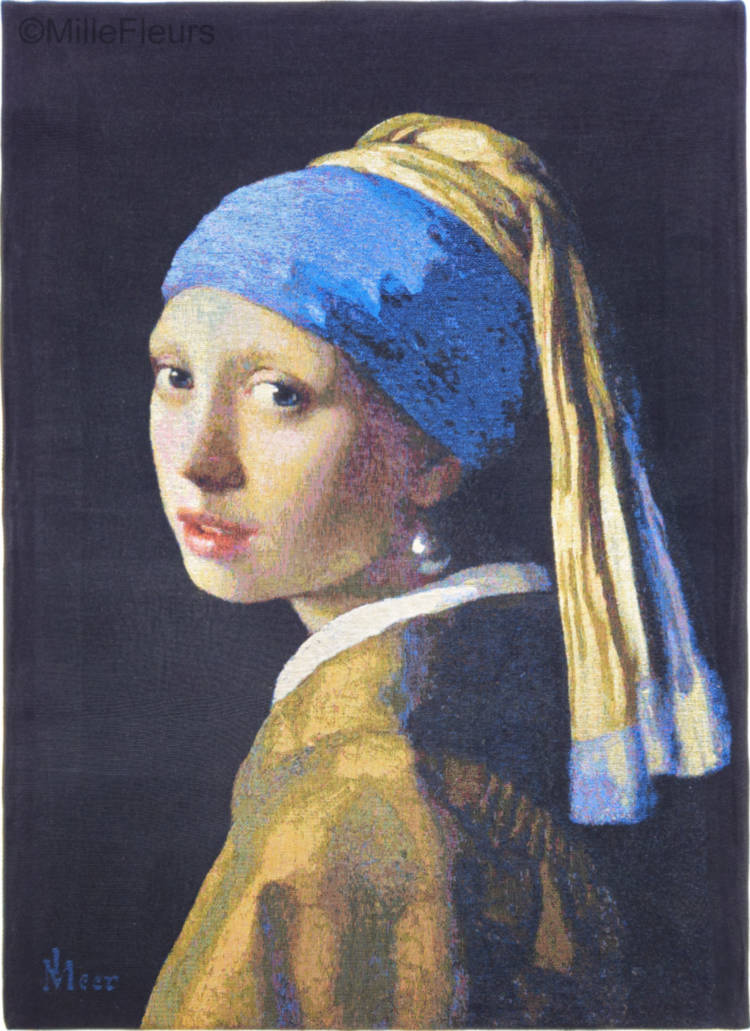 Girl with a Pearl Earring (Vermeer) Wall tapestries Masterpieces - Mille Fleurs Tapestries