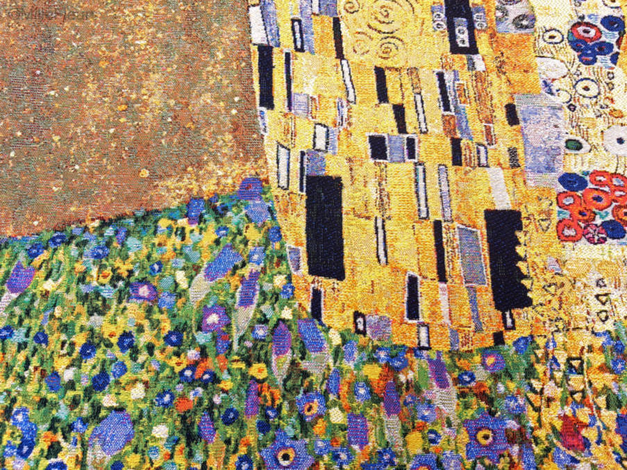 De Kus (Klimt) Wandtapijten Gustav Klimt - Mille Fleurs Tapestries