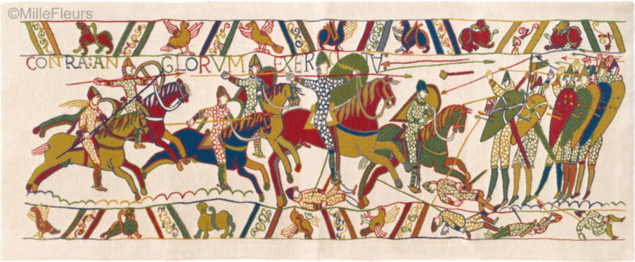 Contra Anglorum Exercitum Wandtapijten Wandtapijt van Bayeux - Mille Fleurs Tapestries