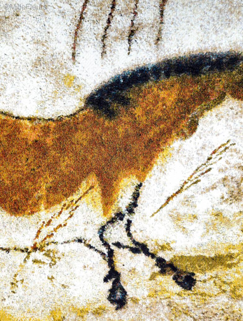 Caves of Lascaux Wall tapestries Ancient Art - Mille Fleurs Tapestries
