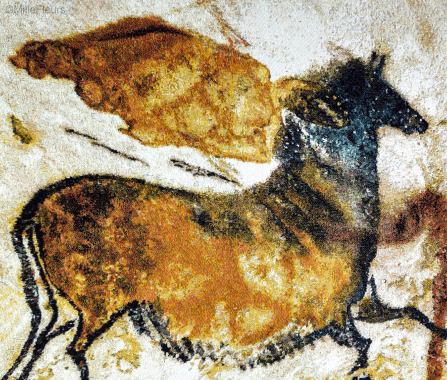 Caves of Lascaux Wall tapestries Ancient Art - Mille Fleurs Tapestries