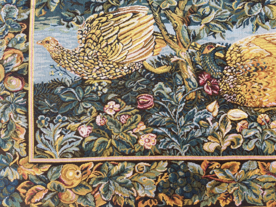 Fox and Pheasants (John Dearle) Wall tapestries William Morris and Co - Mille Fleurs Tapestries