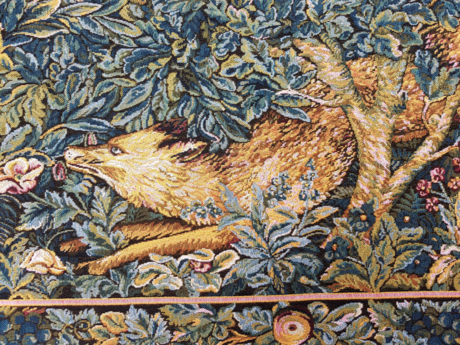 Fox and Pheasants (John Dearle) Wall tapestries William Morris and Co - Mille Fleurs Tapestries