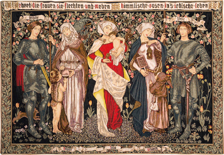 Würde der Frauen (Morris) Wall tapestries William Morris and Co - Mille Fleurs Tapestries
