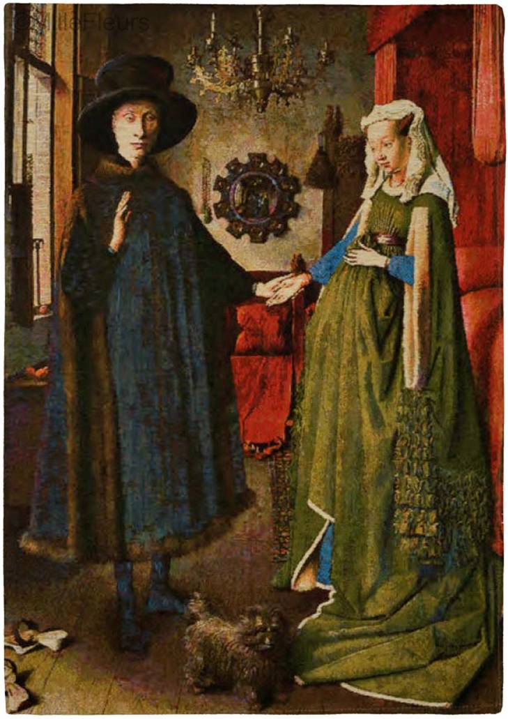 Giovanni Arnolfini (Van Eyck) Wandtapijten Meesterwerken - Mille Fleurs Tapestries