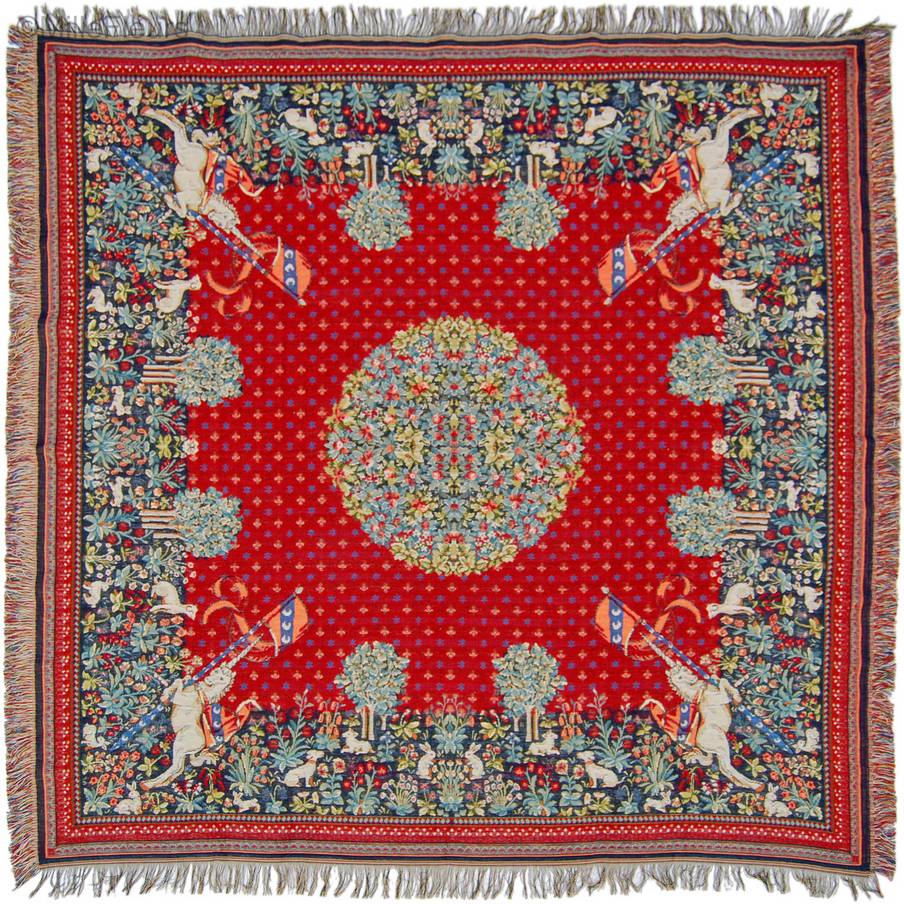 Unicornio Mantas Medieval - Mille Fleurs Tapestries