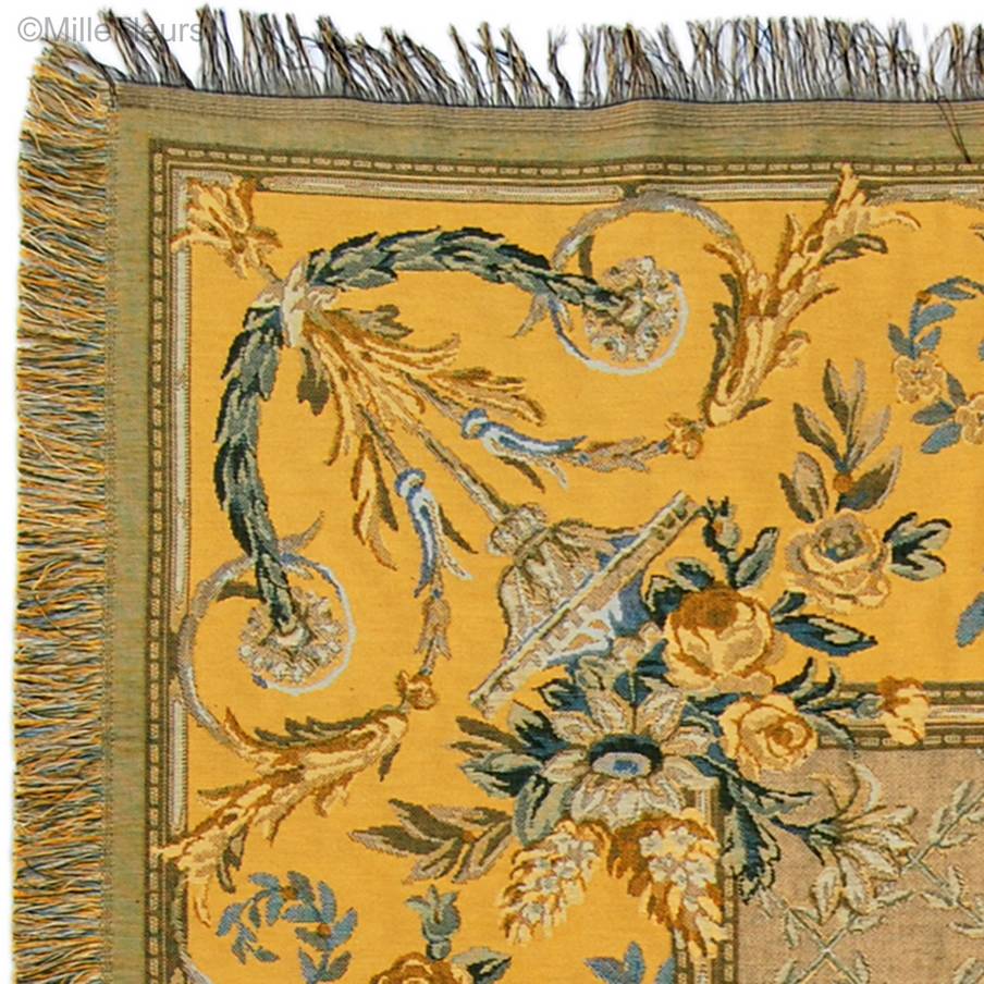 Savonnerie 2, jaune Plaids Fleurs - Mille Fleurs Tapestries