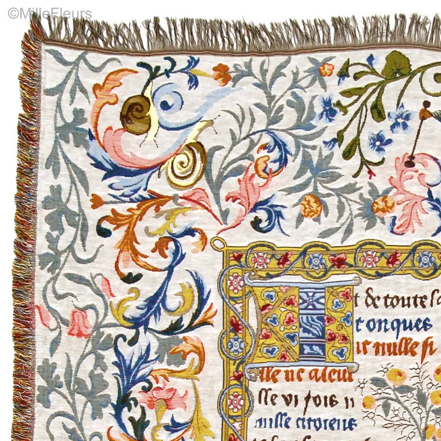 Medieval Fable Throws & Plaids Table Throws with Fringes - Mille Fleurs Tapestries