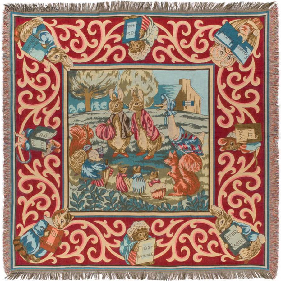 Beatrix Potter Tales Throws & Plaids Table Throws with Fringes - Mille Fleurs Tapestries