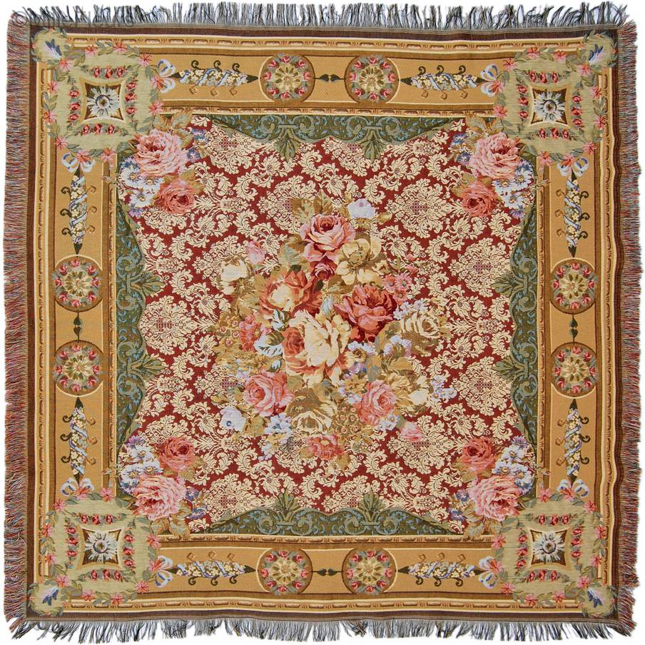 Chambord Throws & Plaids Table Throws with Fringes - Mille Fleurs Tapestries