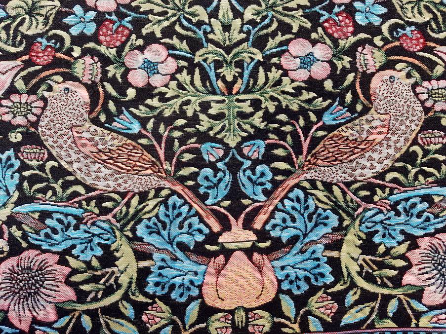 Strawberry Thief (William Morris) Throws & Plaids Table Throws with Fringes - Mille Fleurs Tapestries