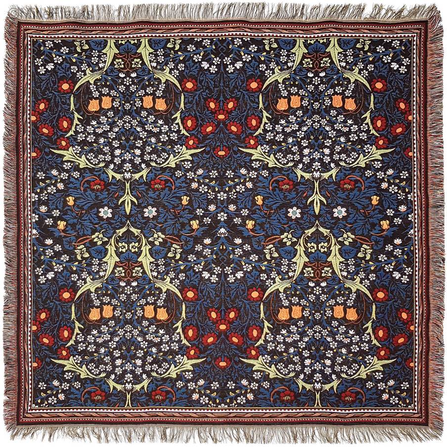 Blackthorn (William Morris) Throws & Plaids Table Throws with Fringes - Mille Fleurs Tapestries